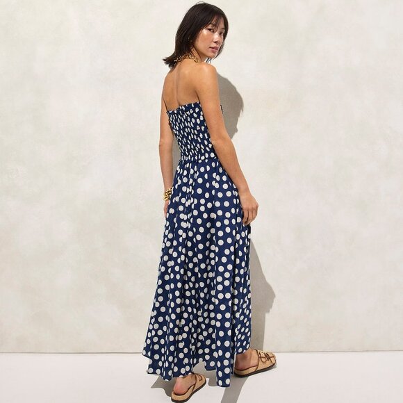 NWT J Crew Smocked Strapless Maxi Dress in Cotton Voile M - Picture 2 of 5